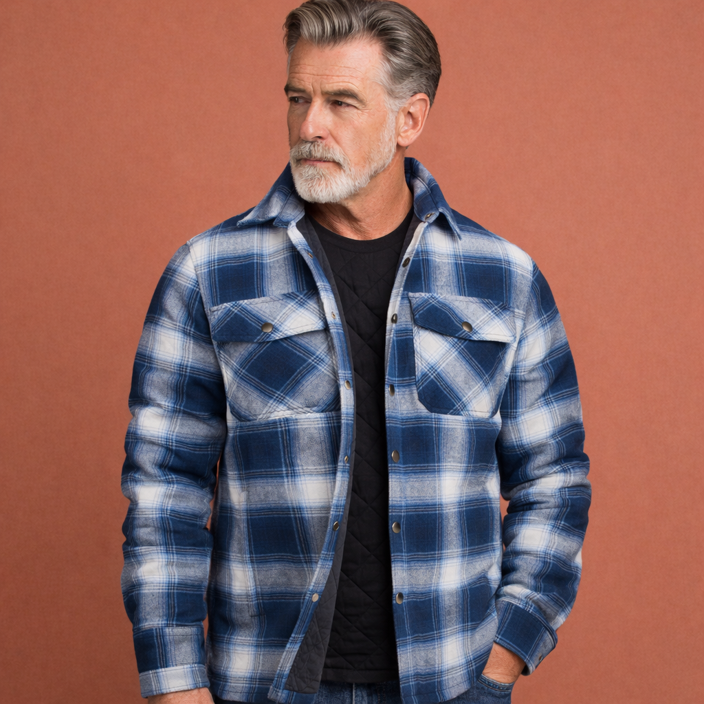 Checked overshirt jacket for men for everyday use | Derk