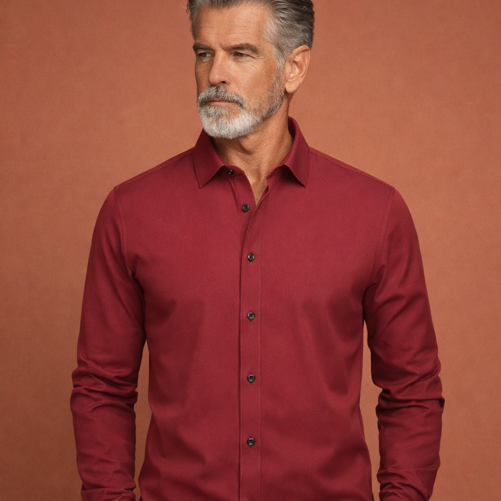 Classic men's shirt with long sleeves and Kent collar for formal and business outfits | Pieter
