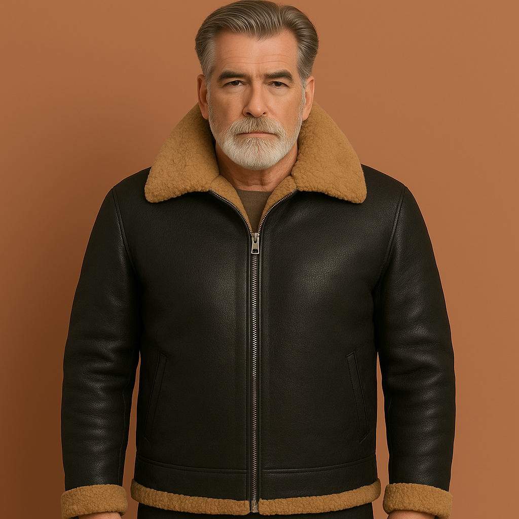 Stylish aviator jacket with fur collar for men | Frederik