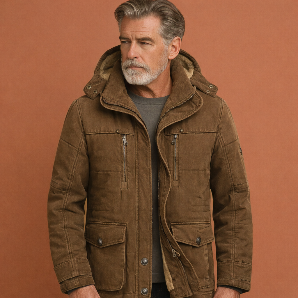 Jacket with zipper and hood for men | Boudewijn