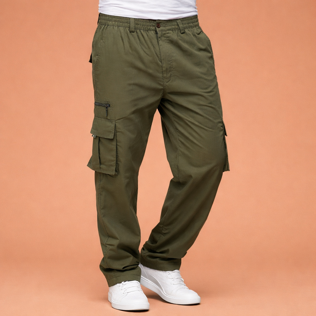 Men's cargo pants with elastic waist and multiple pockets | Gerard