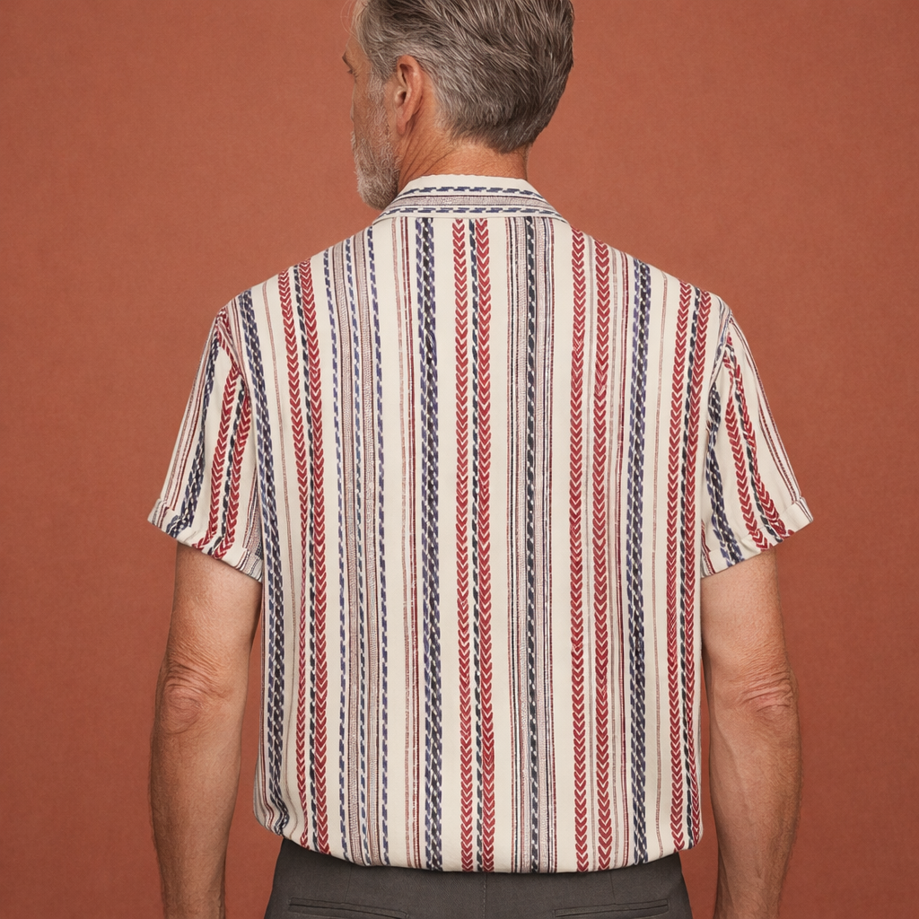 Striped Short-Sleeve Summer Shirt for Men | Niels