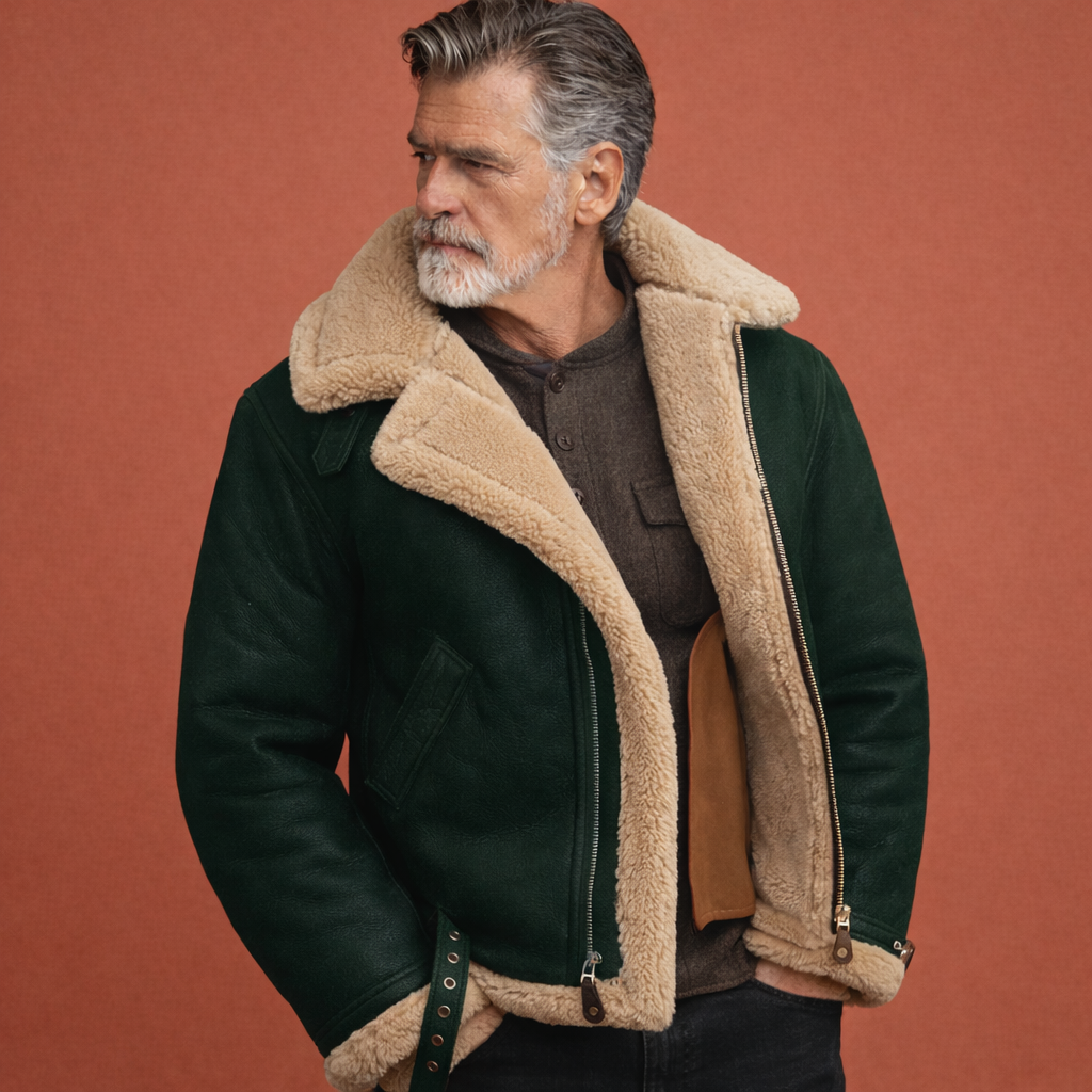 Aviator jacket with stand-up collar and zipper for men | Dirk