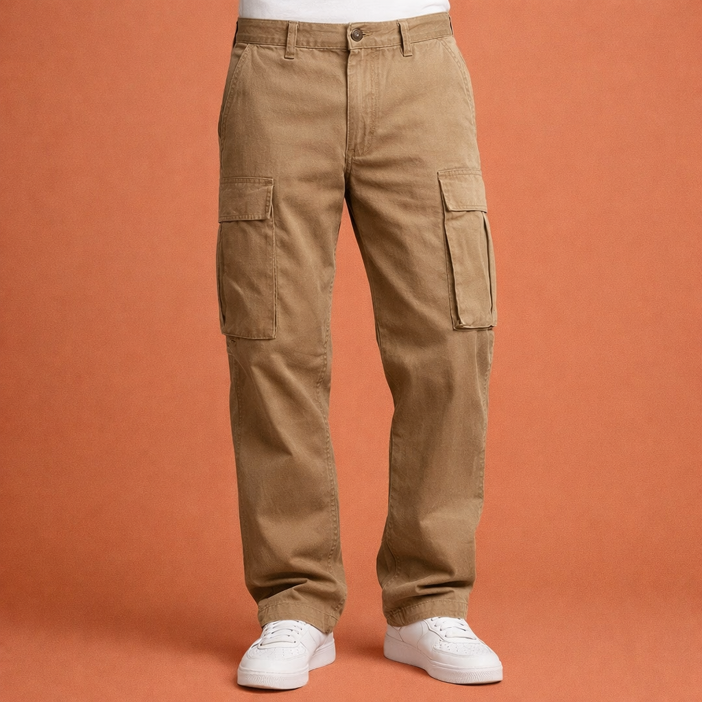 Straight-fit cargo pants with multiple pockets for men | Hendrik-Jan