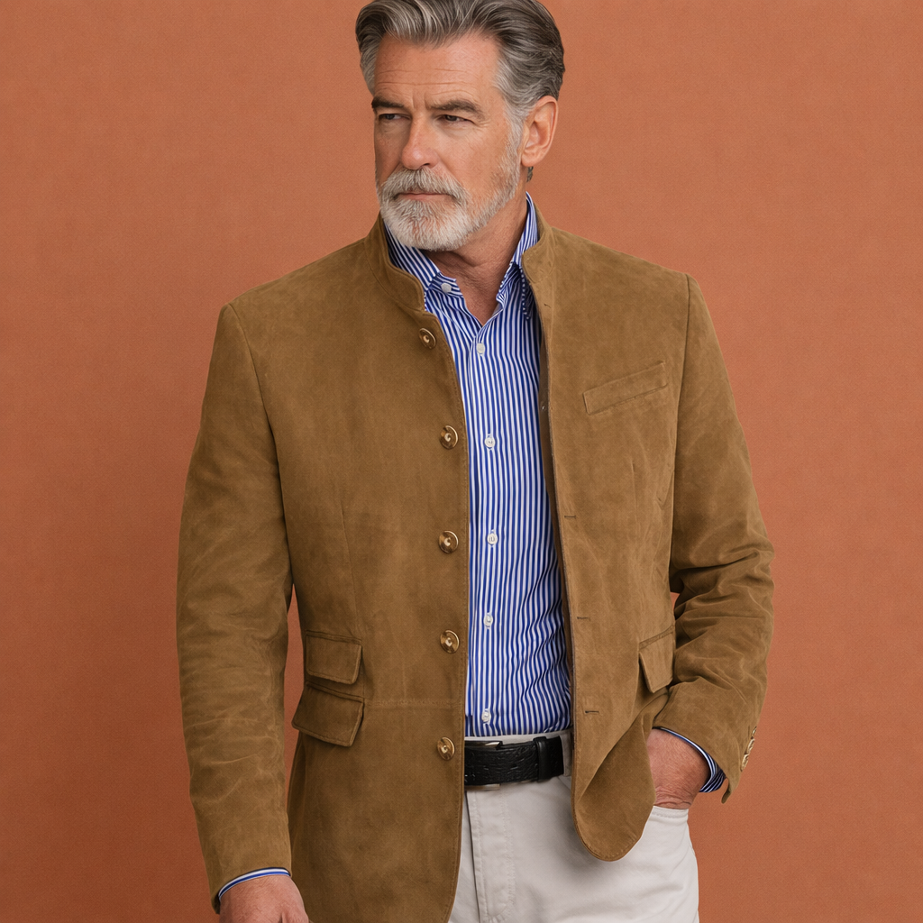 Classic coat with stand-up collar for men | Koenraad