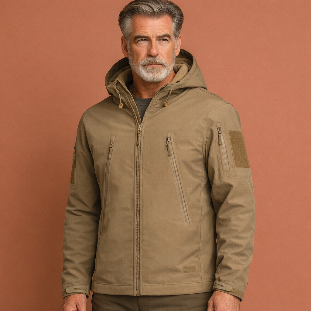 Tactical jacket with adjustable hood for men | Jurre