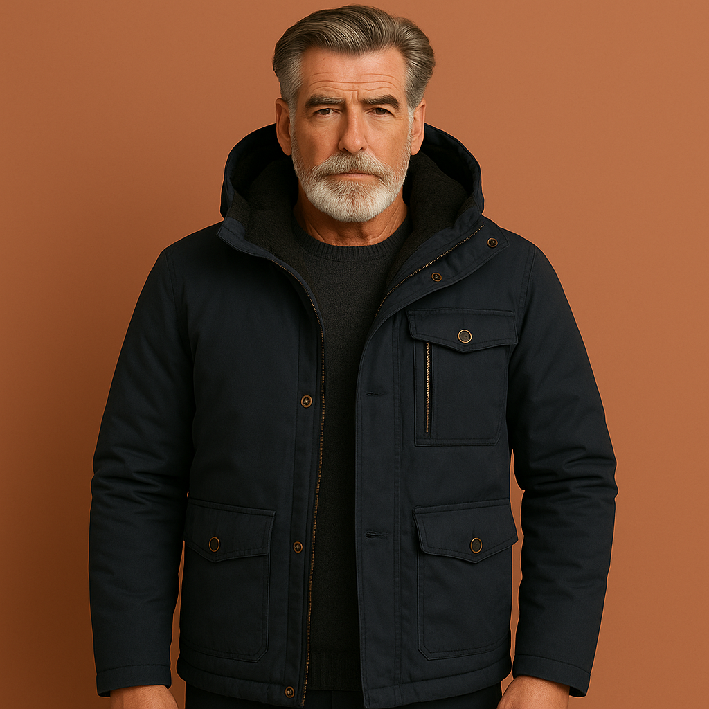 Warm winter coat with fur lining for men | Dirk