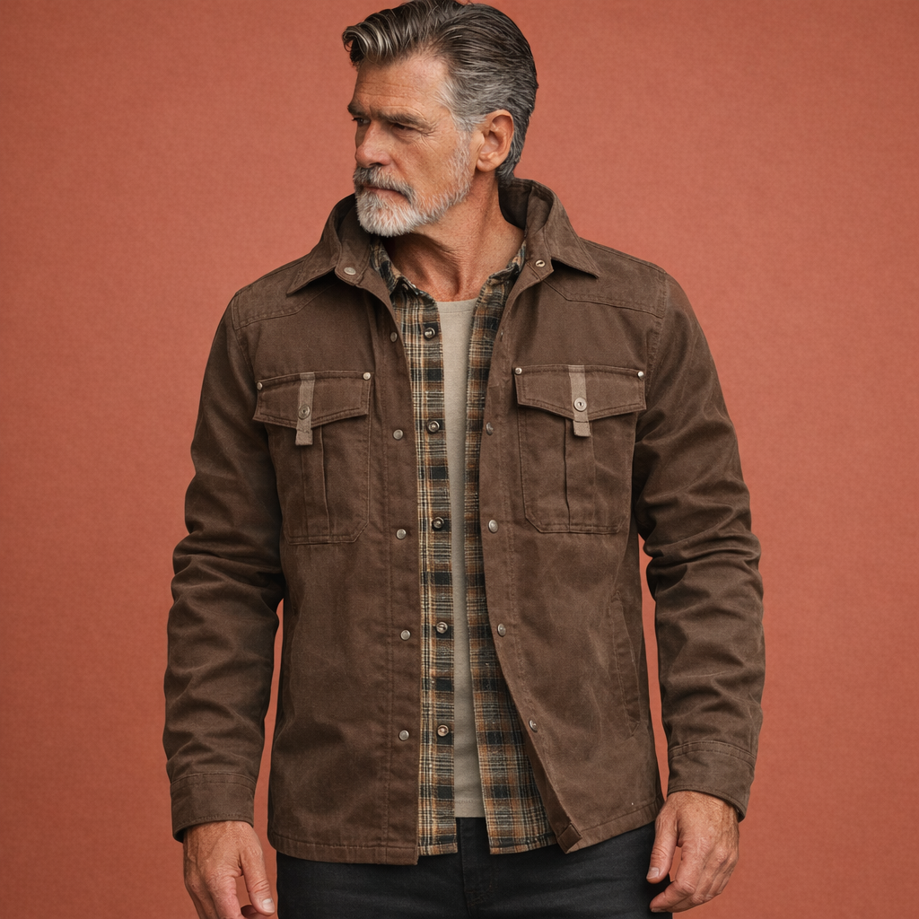 Shirt jacket with checked lining for men | Franciscus