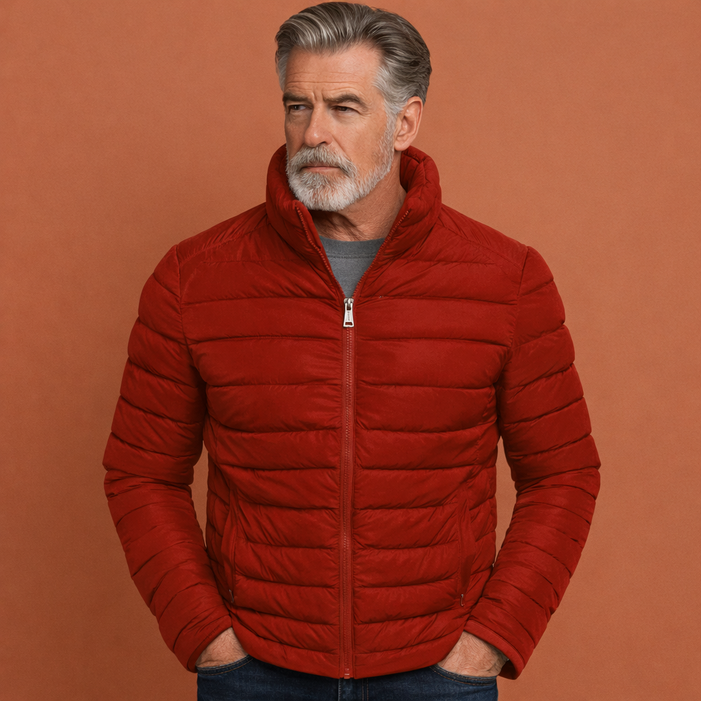 Padded jacket with stand-up collar and slim fit for men | Frits