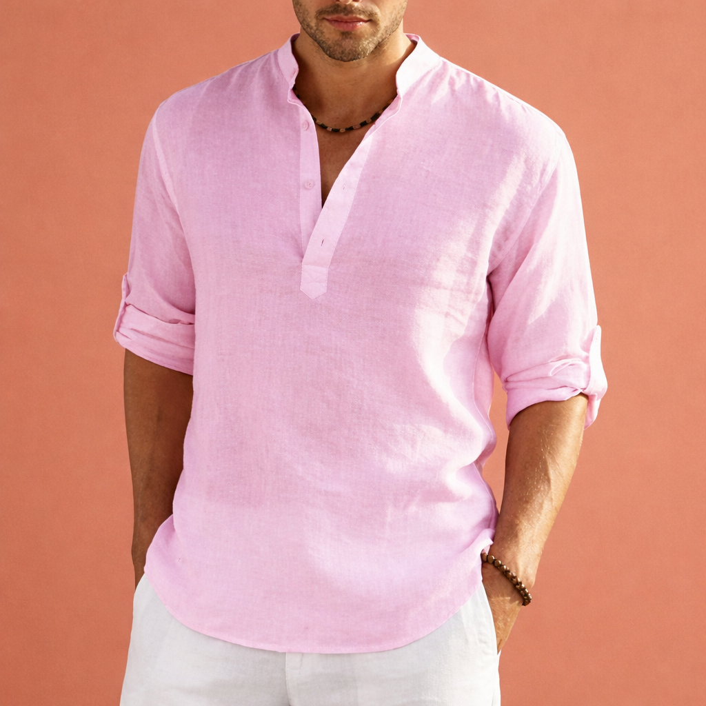 Light summer shirt with V-neck for men | Boris