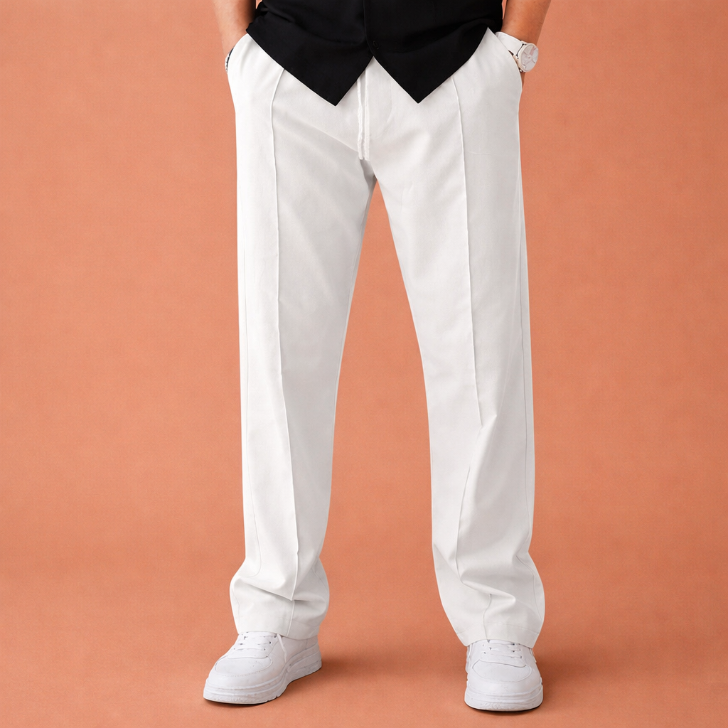 Wide men's trousers with adjustable waist and straight legs for men | Dirk