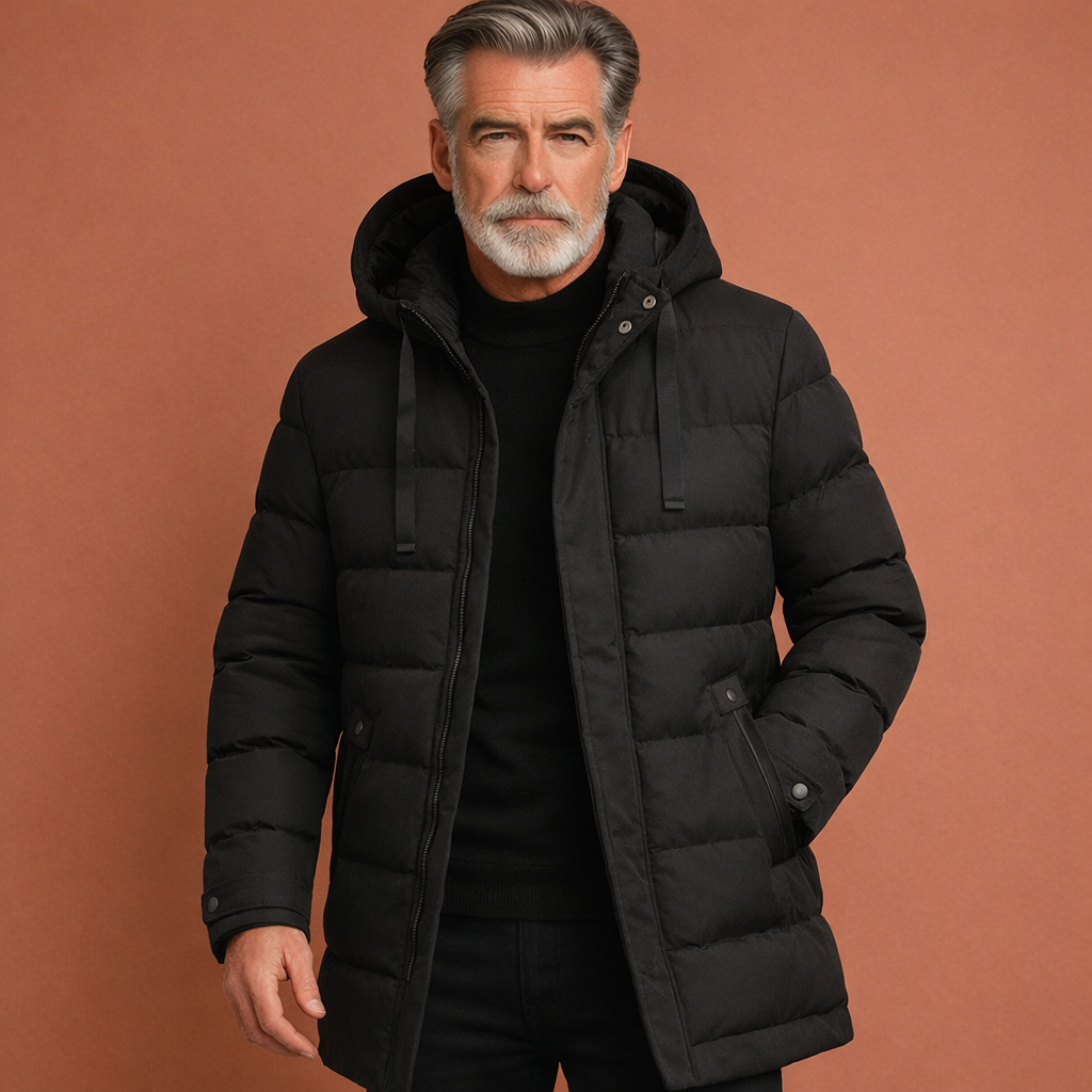 Hooded jacket with front zipper for men | Hilbert