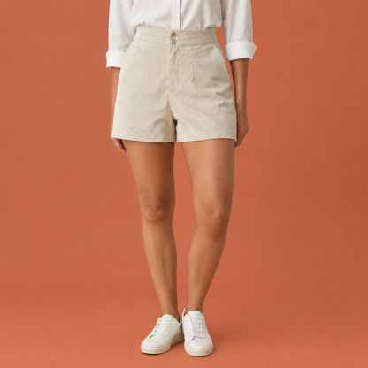 High-waisted herringbone pattern trousers for women | Eveliene