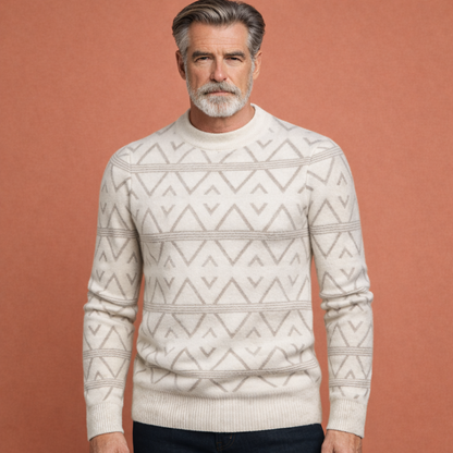 Comfortable printed sweater for men with a warm appearance | Thijs