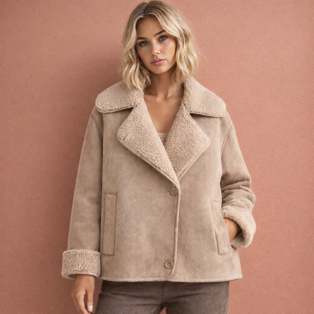 Stylish Women's Coat with Lapel Collar | Beatrix