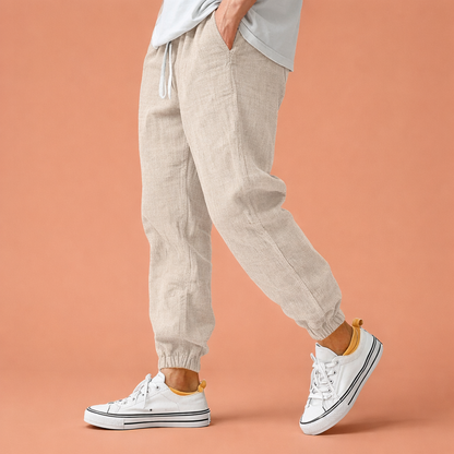 Men's tapered pants with elastic waistband and drawstring for everyday comfort | Gerard