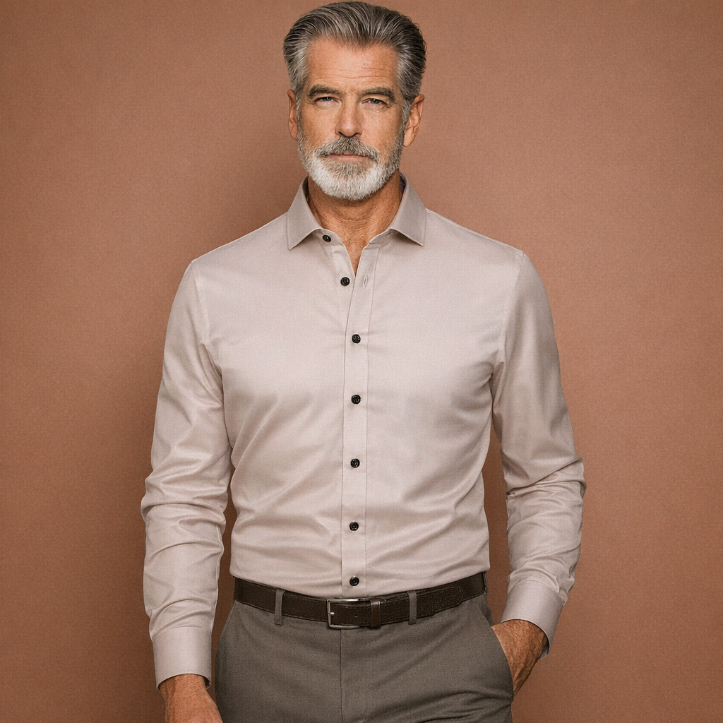 Slim-fit men's shirt with long sleeves for business and casual outfits | Reinout