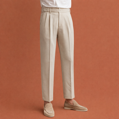 Slim fit men's trousers with pleats and adjustable waist | Roderick