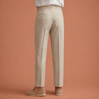 Slim fit men's trousers with pleats and adjustable waist | Roderick