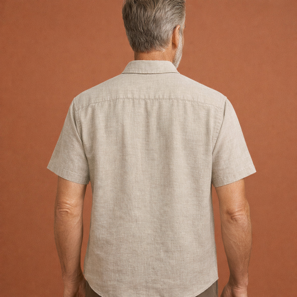 Casual linen summer shirt with short sleeves for men | Tobias