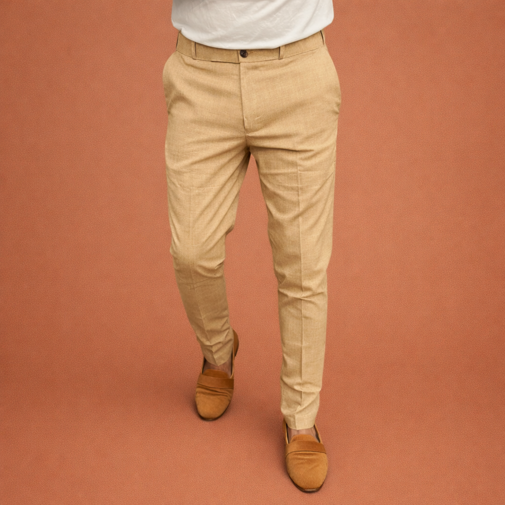 Modern men's trousers with elastic waistband and straight fit for men | Senne