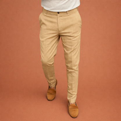 Modern men's trousers with elastic waistband and straight fit for men | Senne