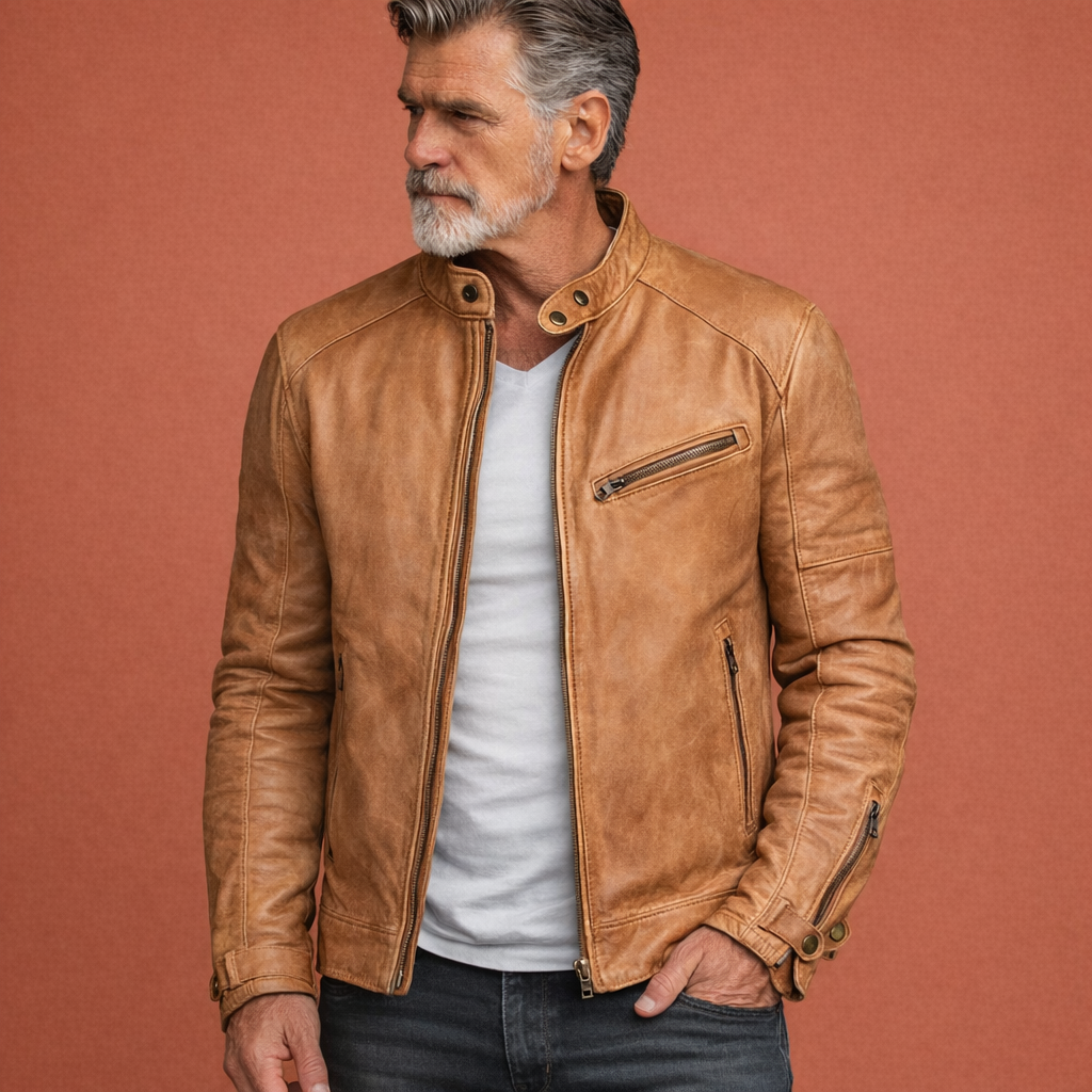 Men's Jacket with Stand-Up Collar and Zipper | Christoffel
