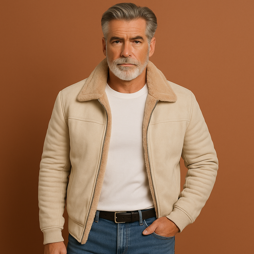 Stylish Leather Winter Coat for Men | Hessel
