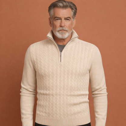 Stylish sweater for men with classic cable pattern | Bastiaan