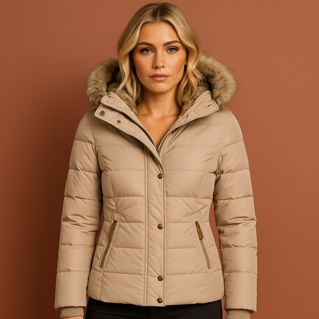 Warm lined winter coat with plush lining for women | Risa