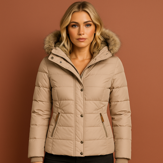 Warm lined winter coat with plush lining for women | Risa