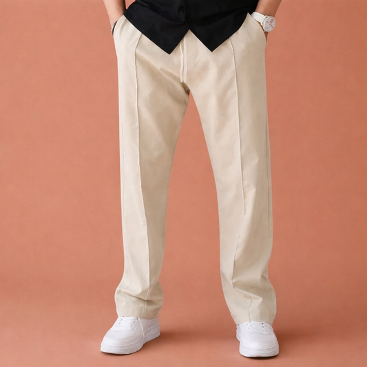 Wide men's trousers with adjustable waist and straight legs for men | Dirk
