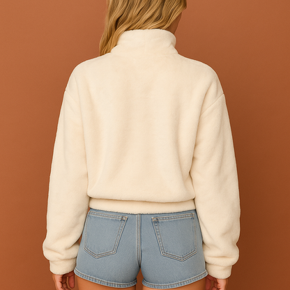 Soft fluffy turtleneck sweater for women | Veerle