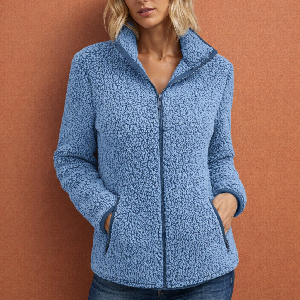 Comfortable fleece vest with high collar and zipper for women | Anouk