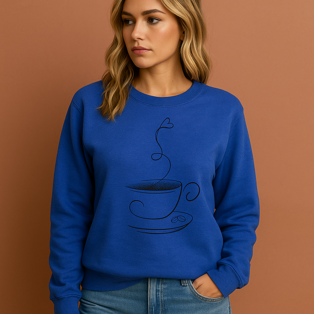Graphic Sweatshirt with Coffee Motif for Women | Heidi