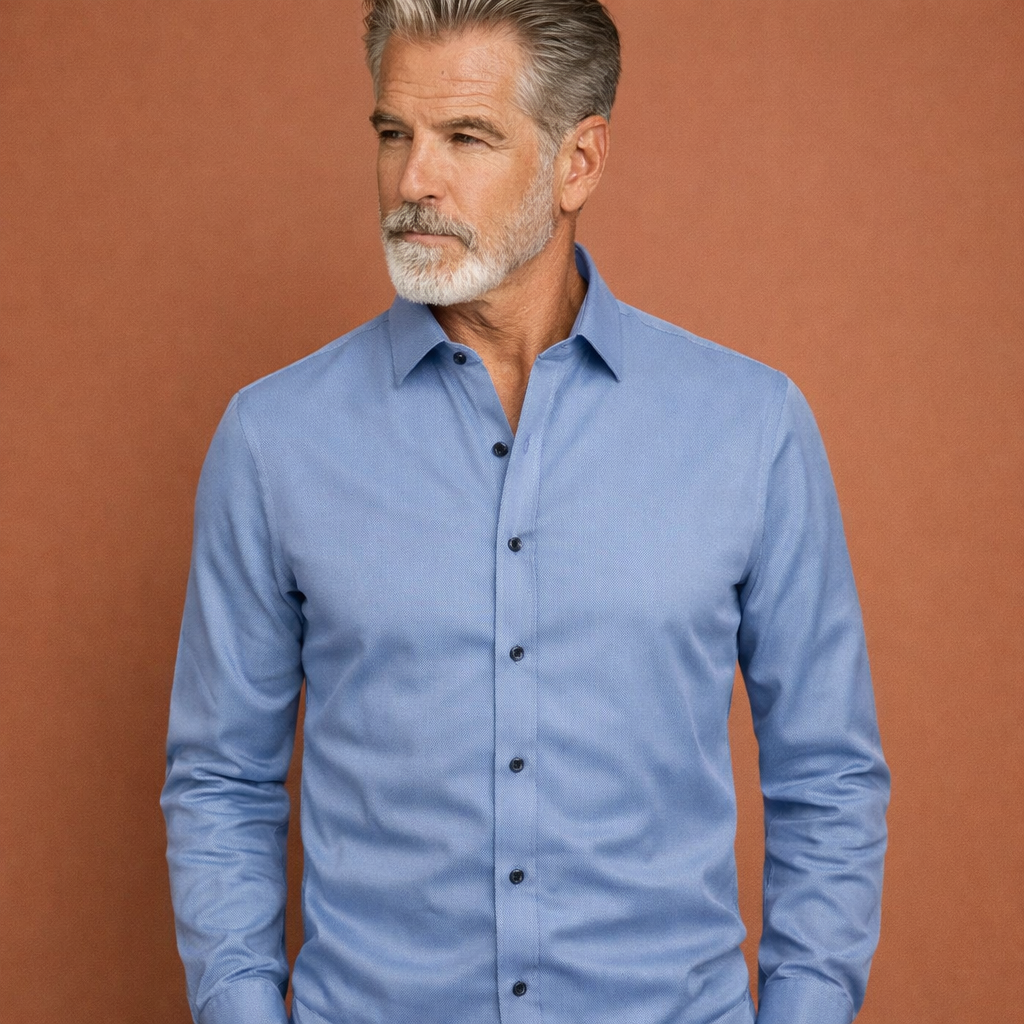 Slim-fit men's shirt with long sleeves for business and casual outfits | Reinout