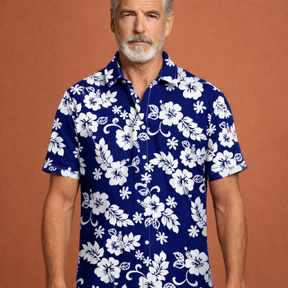Tropical Floral Print Short Sleeve Shirt for Men | Jurre