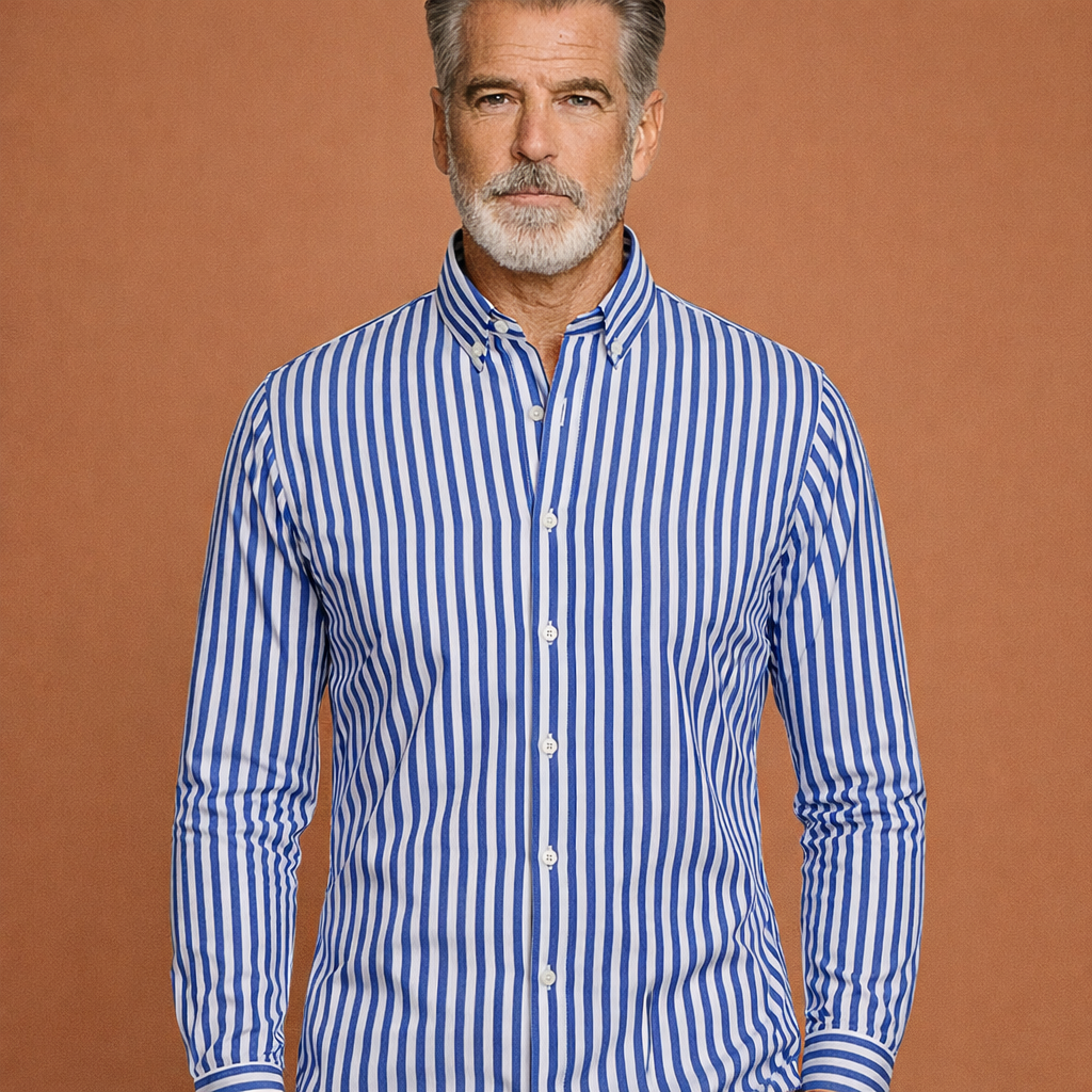 Striped men's shirt with vertical stripes for men | Bastiaan