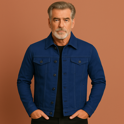 Casual Solid Denim Jacket for Men | Marcellus
