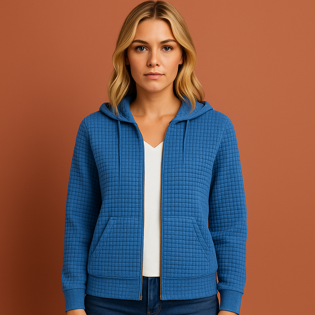 Comfortable sweatshirt with hood and zipper for women | Anita