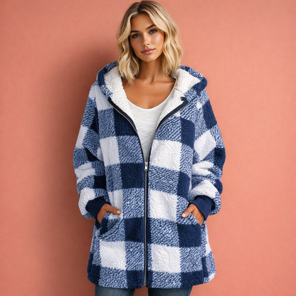 Women's Hooded Jacket with Check Pattern | Abigail