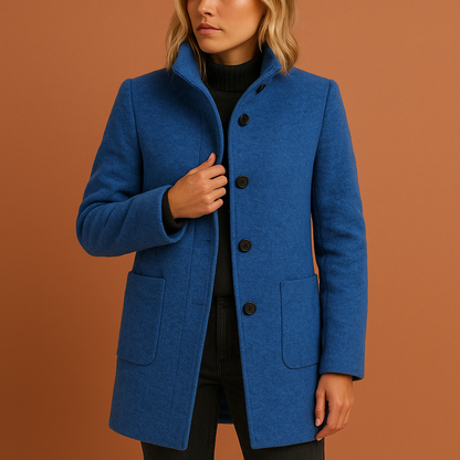 Elegant long coat for women with buttons | Isabella