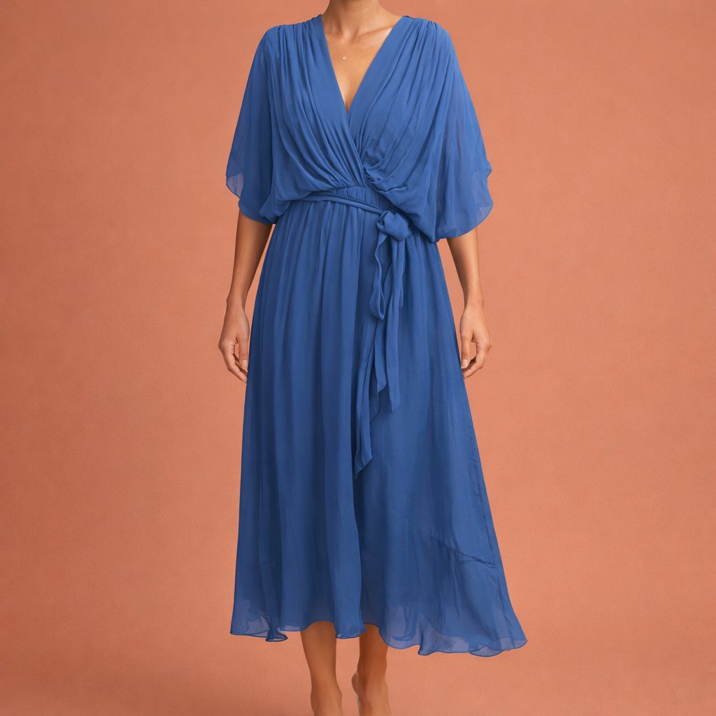 Elegant maxi dress with V-neck and flattering fit for women | Amara
