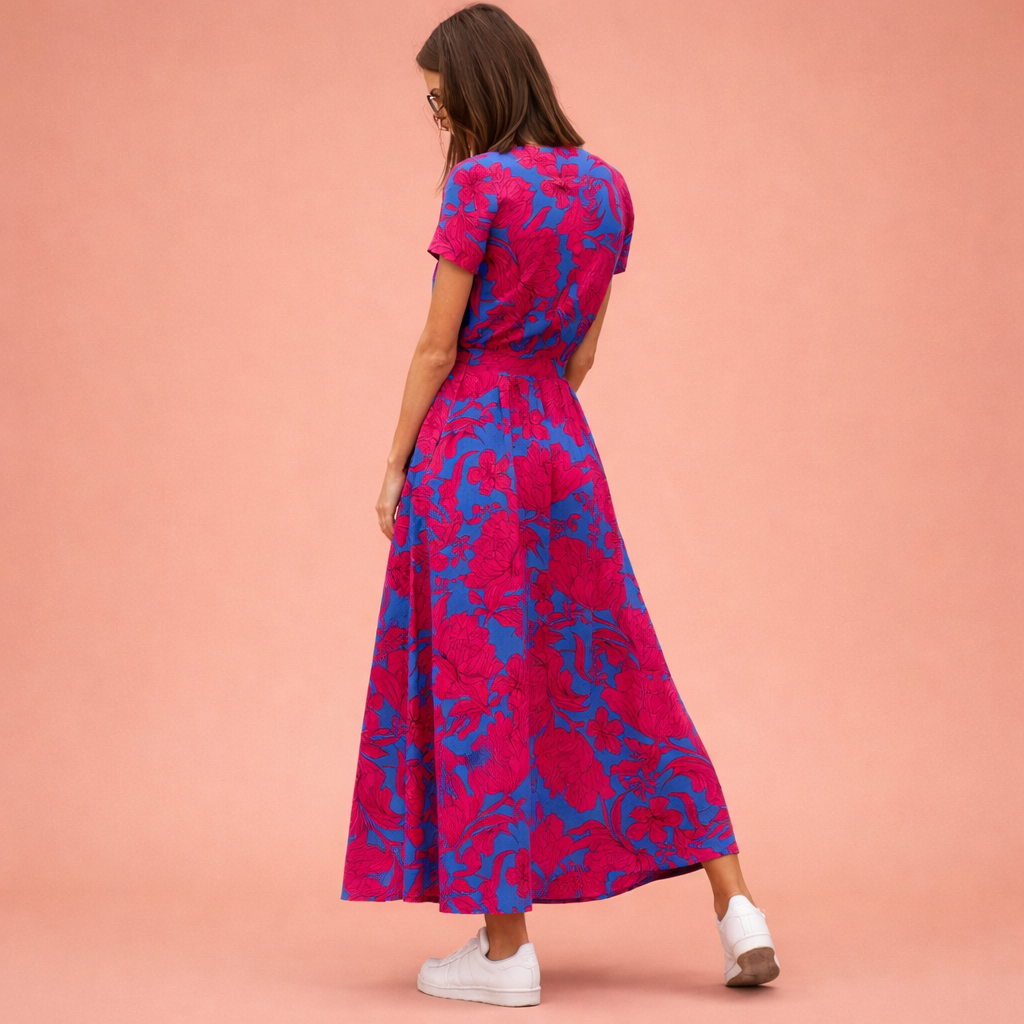Summer maxi dress with floral print for women | Lieke-Marie