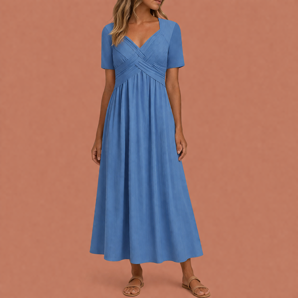 Maxi Summer Dress with V-Neck for Women | Aurea