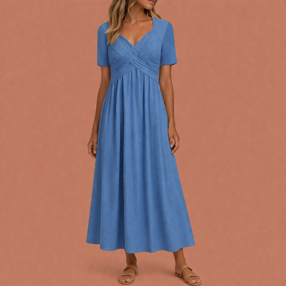 Maxi Summer Dress with V-Neck for Women | Aurea