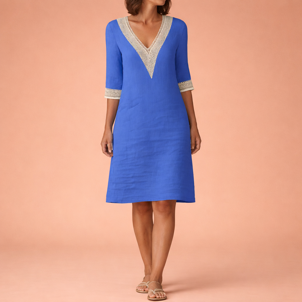 Linen Midi Summer Dress for Women with Airy Fit | Lena