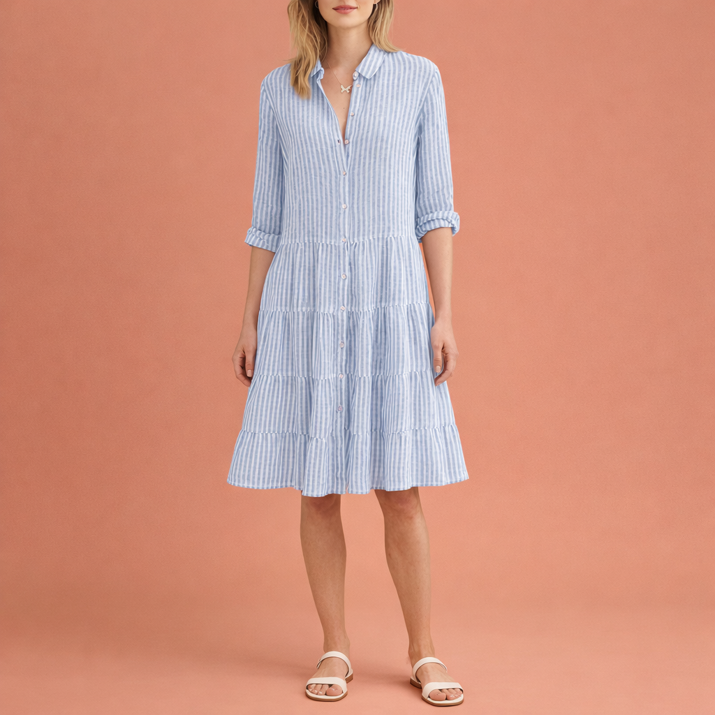 Elegant midi summer dress for women with a modern fit | Helmi