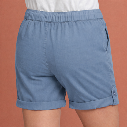 Casual women's shorts with drawstring and rolled hem | Zelina