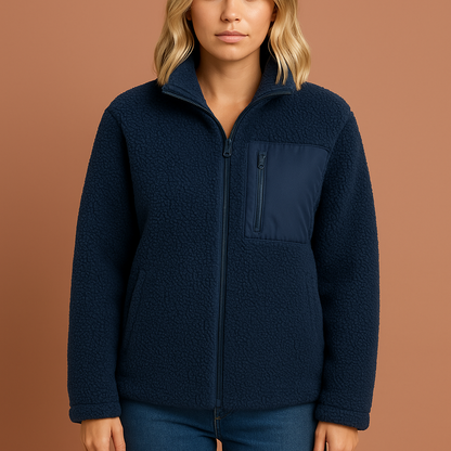 Warm teddy fleece jacket with zipper for women | Marit
